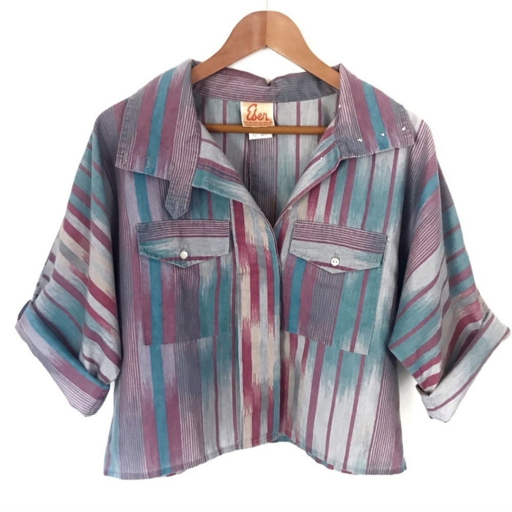 Vintage Eber SF Cropped Button Down Shirt